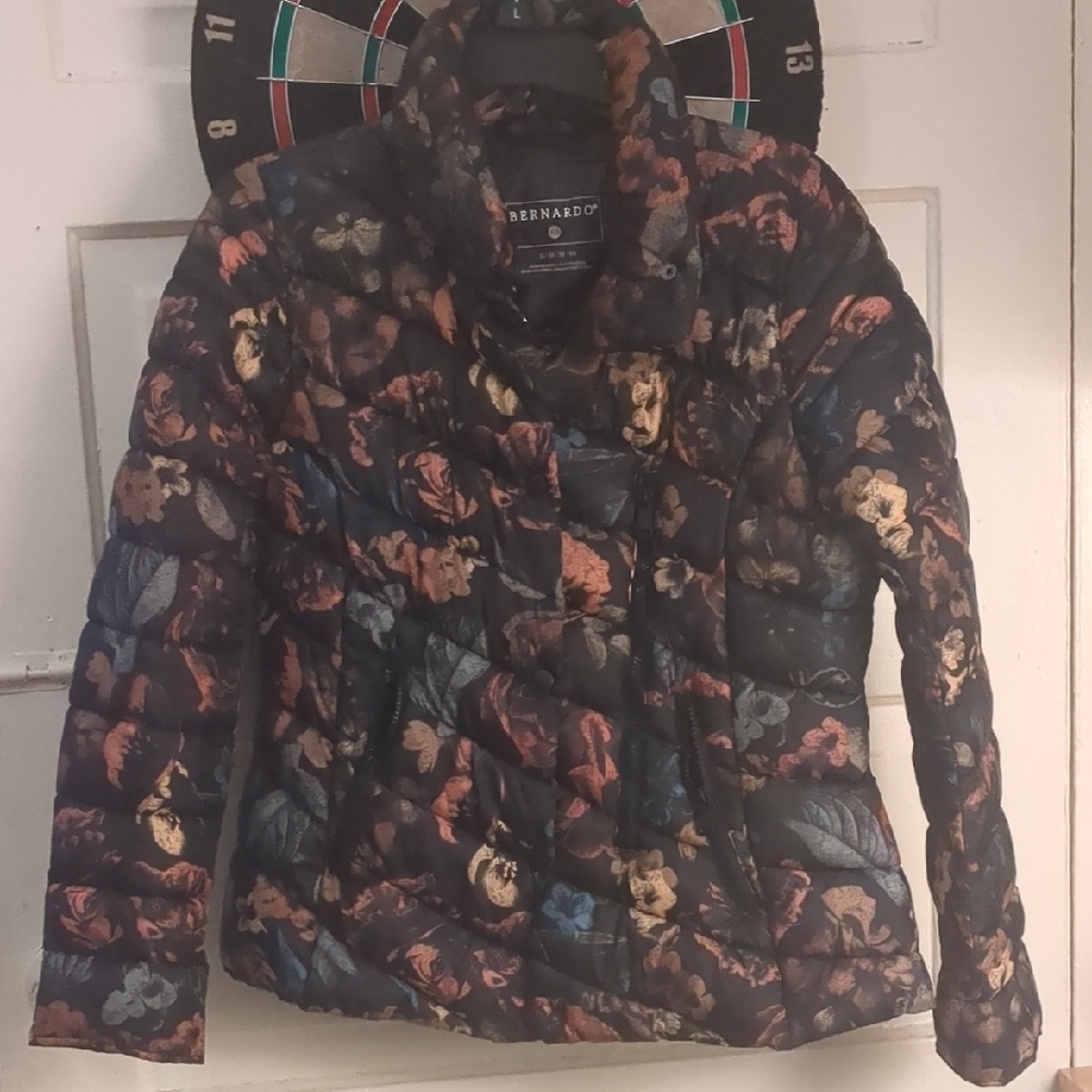 Bernardo Dark Floral Puffer Jacket